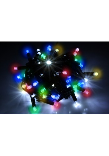 String light (ланцюг, пряма) Flicker / Flash (мерехтіння, флеш) чорний кабель - 100 LED 10м - МУЛЬТИ