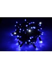 String light (ланцюг, пряма) Flicker / Flash (мерехтіння, флеш) чорний кабель - 100 LED 10м - синій