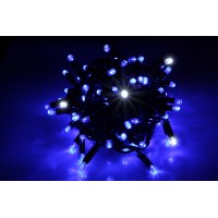 String light (ланцюг, пряма) Flicker / Flash (мерехтіння, флеш) чорний кабель - 200 LED 10м - синій