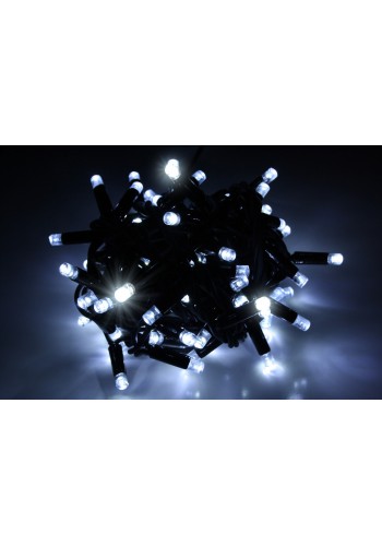 String light (ланцюг, пряма) Flicker / Flash (мерехтіння, флеш білого кольору) чорний кабель - 200 LED 10м - холодний білий