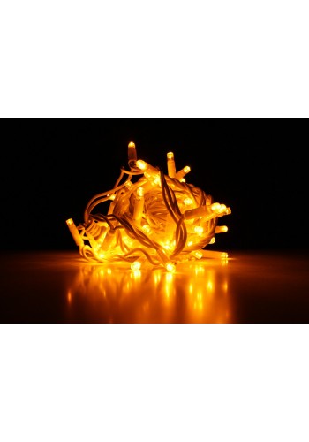 String light (ланцюг, пряма) Static (статичний, без мигання) білий кабель - 200 LED 10м - жовтий