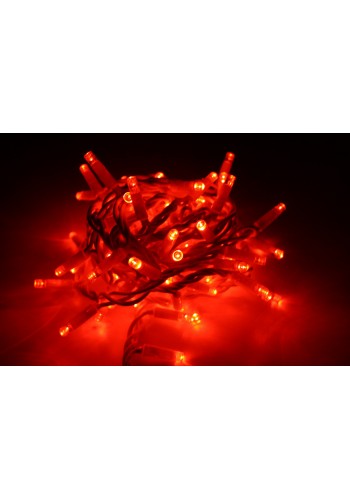 String light (ланцюг, пряма) Static (статичний, без мигання) білий кабель - 200 LED 10м - червоний