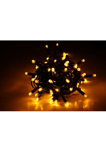 String light (ланцюг, пряма) Static (статичний, без мигання) чорний кабель - 100 LED 10м - жовтий