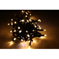 String light (ланцюг, пряма) Static (статичний, без мигання) чорний кабель - 100 LED 10м - теплий білий