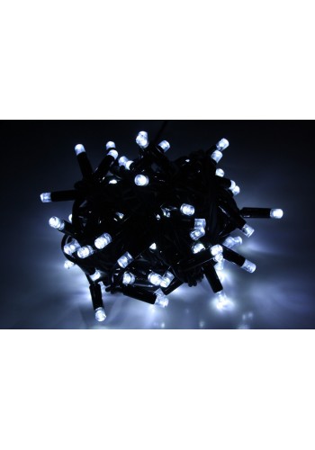 String light (ланцюг, пряма) Static (статичний, без мигання) чорний кабель - 100 LED 10м - холодний білий