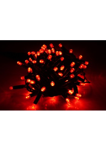 String light (ланцюг, пряма) Static (статичний, без мигання) чорний кабель - 100 LED 10м - червоний