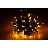 String light (ланцюг, пряма) Static (статичний, без мигання) чорний кабель - 200 LED 10м - жовтий