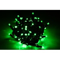 String light (ланцюг, пряма) Static (статичний, без мигання) чорний кабель - 200 LED 10м - зелений