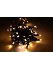 String light (ланцюг, пряма) Static (статичний, без мигання) чорний кабель - 200 LED 10м - теплий білий
