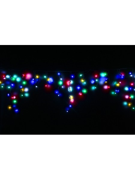Icicle (бахрома) All Flicker, Flash (повне мерехтіння)  чорний кабель - 90 LED 2.0х0.5м - МУЛЬТИ