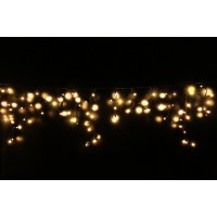 Icicle (бахрома) All Flicker, Flash (повне мерехтіння)  чорний кабель - 90 LED 2.0х0.5м - теплий білий (зефір)