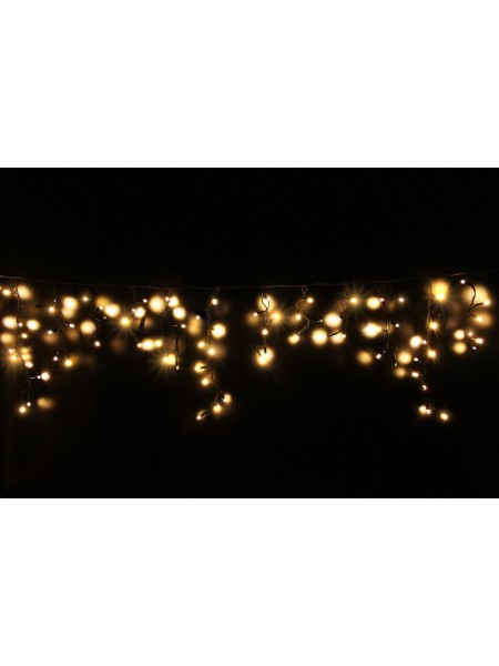 Icicle (бахрома) All Flicker, Flash (повне мерехтіння)  чорний кабель - 90 LED 2.0х0.5м - теплий білий (зефір)