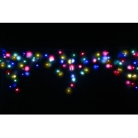 Icicle (бахрома) Flicker / Flash (мерехтіння, флеш білого кольору) білий кабель - 90 LED 2.0х0.5м - МУЛЬТИ, червоний-зелений-жовтий