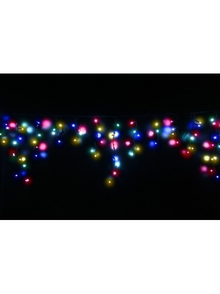 Icicle (бахрома) Flicker / Flash (мерехтіння, флеш) білий кабель - 90 LED 2.0х0.5м - МУЛЬТИ, червоний-зелений-жовтий