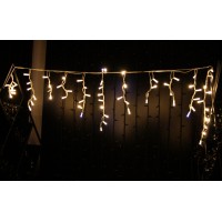 Icicle (бахрома) Flicker / Flash (мерехтіння, флеш білого кольору) білий кабель - 90 LED 2.0х0.5м - теплий білий (зефір)