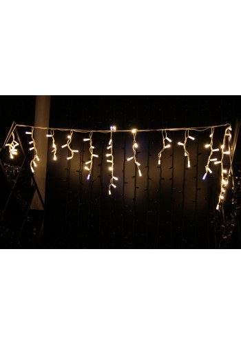Icicle (бахрома) Flicker / Flash (мерехтіння, флеш білого кольору) білий кабель - 90 LED 2.0х0.5м - теплий білий (зефір)