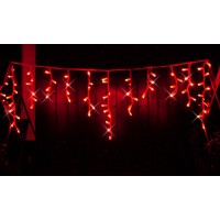 Icicle (бахрома) Flicker / Flash (мерехтіння, флеш білого кольору) білий кабель - 90 LED 2.0х0.5м - червоний