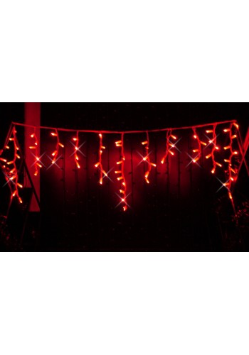 Icicle (бахрома) Flicker / Flash (мерехтіння, флеш) білий кабель - 90 LED 2.0х0.5м - червоний