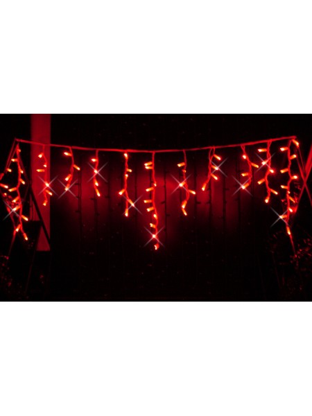 Icicle (бахрома) Flicker / Flash (мерехтіння, флеш) білий кабель - 90 LED 2.0х0.5м - червоний
