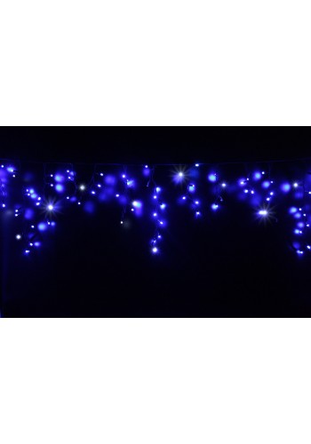 Icicle (бахрома) Flicker / Flash (мерехтіння, флеш білого кольору) чорний кабель - 90 LED 2.0х0.5м - синій