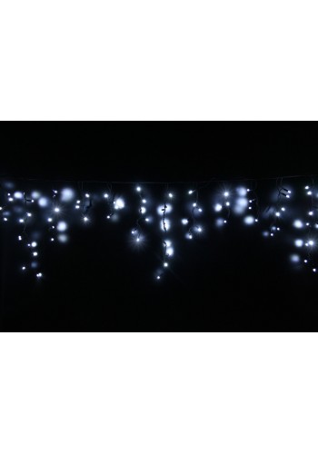 Icicle (бахрома) Flicker / Flash (мерехтіння, флеш білого кольору) чорний кабель - 120 LED 2.0х0.9м - холодний білий