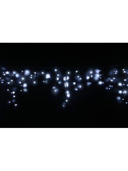 Icicle (бахрома) Flicker / Flash (мерехтіння, флеш) чорний кабель - 120 LED 2.0х0.9м - холодний білий