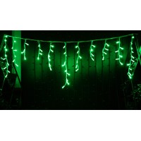 Icicle (бахрома) Static (статичний, без мигання) білий кабель - 120 LED 2.0х0.9м - зелений