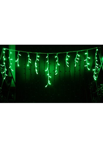 Icicle (бахрома) Static (статичний, без мигання) білий кабель - 120 LED 2.0х0.9м - зелений