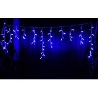 Icicle (бахрома) Static (статичний, без мигання) білий кабель - 120 LED 2.0х0.9м - синій