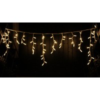 Icicle (бахрома) Static (статичний, без мигання) білий кабель - 120 LED 2.0х0.9м - теплий білий (зефір)
