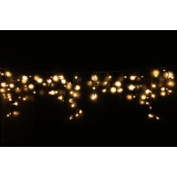 Icicle (бахрома) Static (статичний, без мигання) чорний кабель - 90 LED 2.0х0.5м - теплий білий (зефір)