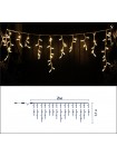 Icicle (бахрома) Static (статичний, без мигання) білий кабель - 90 LED 2.0х0.5м - теплий білий (зефір)