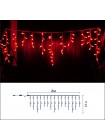 Icicle (бахрома) Static (статичний, без мигання) білий кабель - 90 LED 2.0х0.5м - червоний