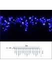 Icicle (бахрома) Flicker / Flash (мерехтіння, флеш білого кольору) чорний кабель - 90 LED 2.0х0.5м - синій