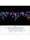 Icicle (бахрома) Flicker / Flash (мерехтіння, флеш) чорний кабель - 90 LED 2.0х0.5м - МУЛЬТИ, червоний-зелений-синій