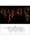 Icicle (бахрома) Flicker / Flash (мерехтіння, флеш білого кольору) білий кабель - 90 LED 2.0х0.5м - жовтий