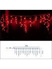 Icicle (бахрома) Flicker / Flash (мерехтіння, флеш) білий кабель - 90 LED 2.0х0.5м - червоний