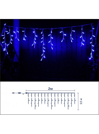 Icicle (бахрома) Flicker / Flash (мерехтіння, флеш) білий кабель - 90 LED 2.0х0.5м - синій