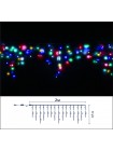 Icicle (бахрома) All Flicker, Flash (повне мерехтіння) чорний кабель - 90 LED 2.0х0.5м - МУЛЬТИ
