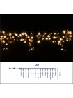 Icicle (бахрома) Static (статичний, без мигання) чорний кабель - 120 LED 2.0х0.9м - теплий білий (зефір)