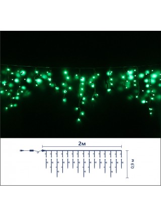Icicle (бахрома) Static (статичний, без мигання) чорний кабель - 120 LED 2.0х0.9м - зелений Icicle (бахрома) Static (статичний, без мигання) чорний кабель - 120 LED 2.0х0.9м - зелений