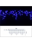 Icicle (бахрома) Static (статичний, без мигання) чорний кабель - 120 LED 2.0х0.9м - синій