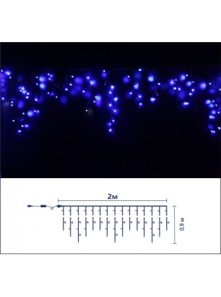 Icicle (бахрома) Static (статичний, без мигання) чорний кабель - 120 LED 2.0х0.9м - синій Icicle (бахрома) Static (статичний, без мигання) чорний кабель - 120 LED 2.0х0.9м - синій