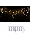 Icicle (бахрома) Static (статичний, без мигання) білий кабель - 120 LED 2.0х0.9м - теплий білий (зефір)