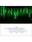 Icicle (бахрома) Static (статичний, без мигання) білий кабель - 120 LED 2.0х0.9м - зелений