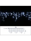 Icicle (бахрома) Flicker / Flash (мерехтіння, флеш білого кольору) чорний кабель - 120 LED 2.0х0.9м - холодний білий
