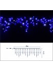 Icicle (бахрома) Flicker / Flash (мерехтіння, флеш білого кольору) чорний кабель - 120 LED 2.0х0.9м - синій