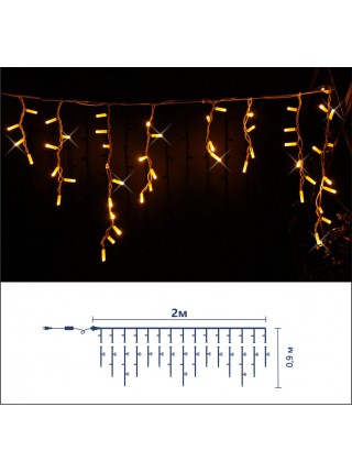 Icicle (бахрома) Flicker / Flash (мерехтіння, флеш) білий кабель - 120 LED 2.0х0.9м - теплий білий (зефір)