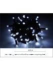 String light (ланцюг, пряма) Static (статичний, без мигання) чорний кабель - 100 LED 10м - холодний білий
