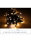 String light (ланцюг, пряма) Static (статичний, без мигання) чорний кабель - 200 LED 10м - теплий білий